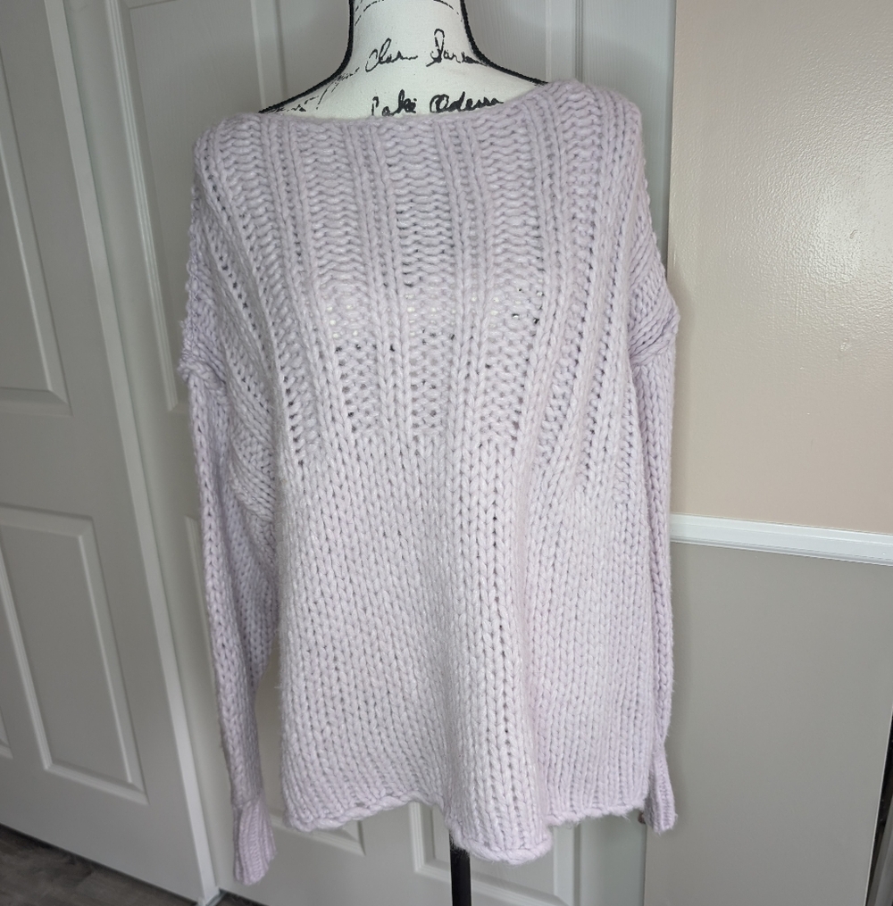 Free People Cozy Lavender Knit Sweater
